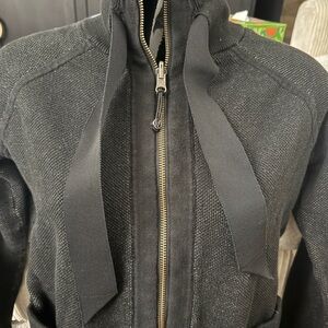 Lululemon Black Textured Zip-Up Jacket; Reversible